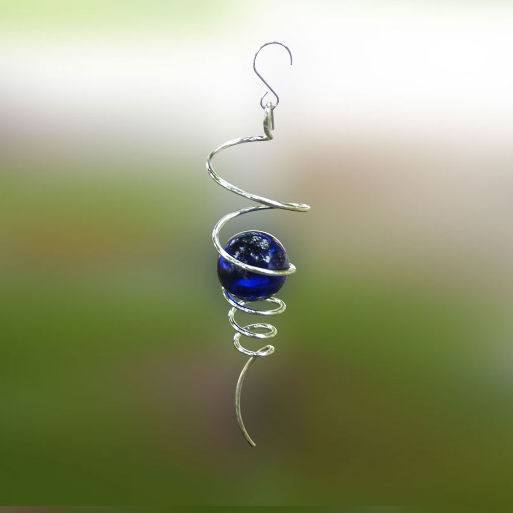spiral blue glaskula 5 cm