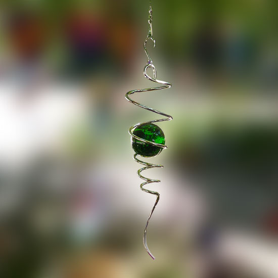 spiral green glaskula 5 cm